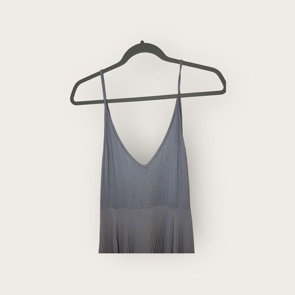 Anthropologie See You Monday Pleated Midi Dress Blue Size Medium - Picture 3 of 6